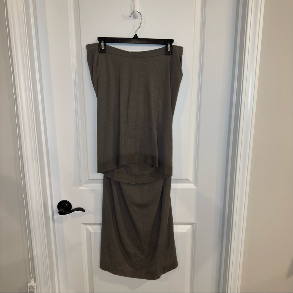 Rick Owens Gonna In Maglia Double Boner Pillar Dark Dust Skirt - Picture 2 of 16